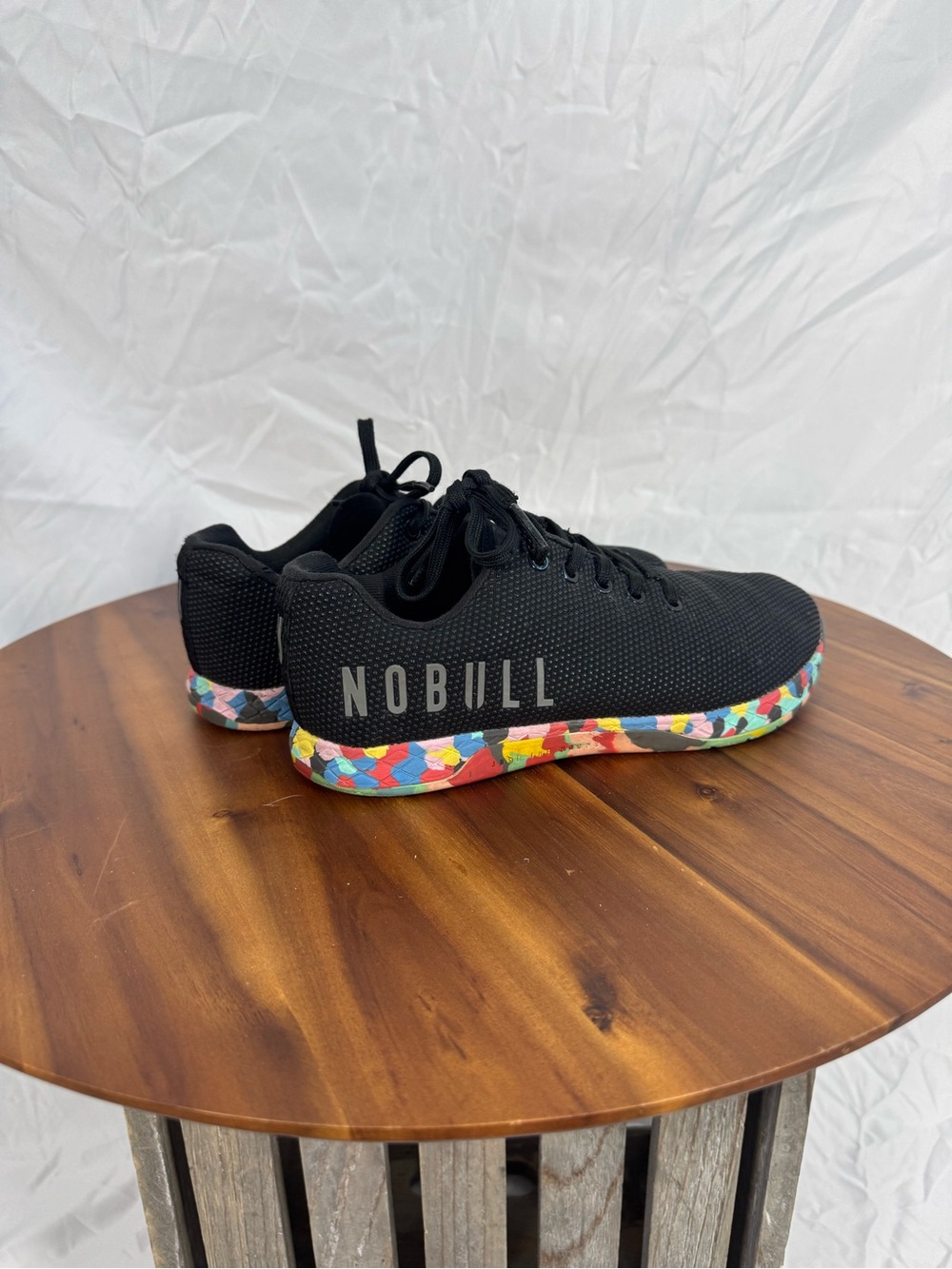NOBULL Black Athletic Trainer with Colorful Speckled Sole
